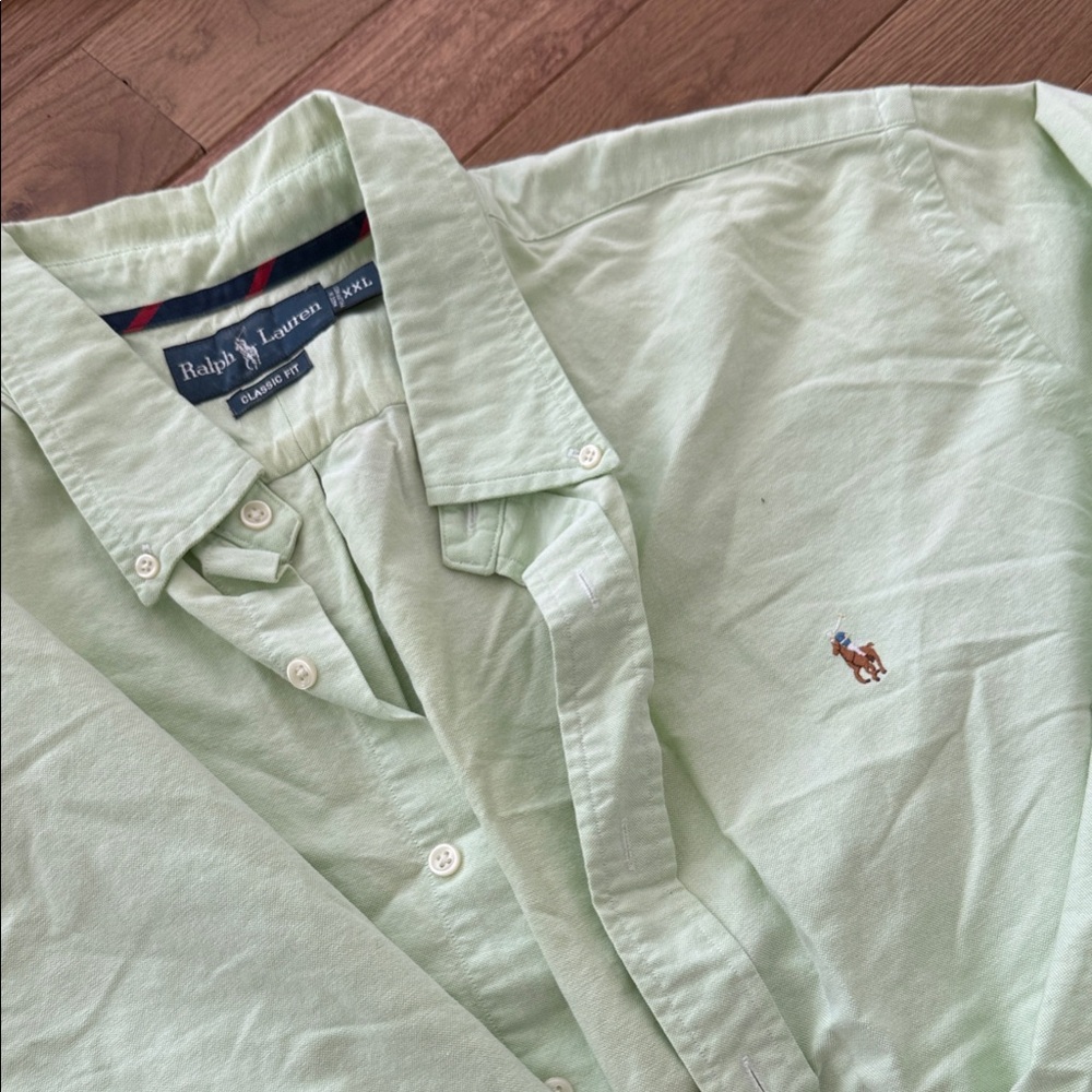 Ralph Lauren Men's Mint Green Casual Shirt